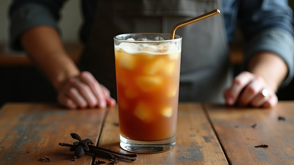 Iced Shaken Espresso with Homemade Vanilla Syrup (No Machine)